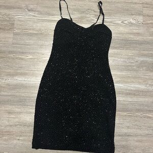 Windsor Black Glitter Mini Dress